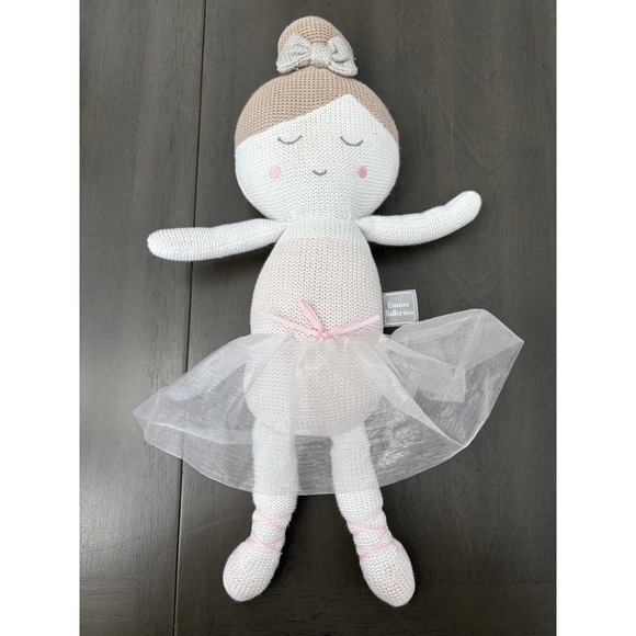 living textiles Other - Emma Ballerina Knitted Plush Doll Toy Rattle Cotton Living Textiles 17"